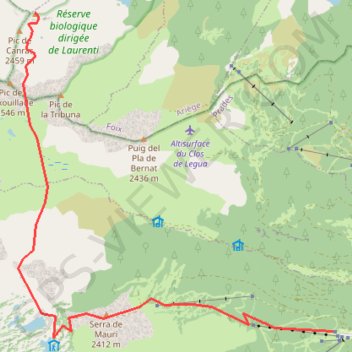 Trace GPS Roc Blanc par Camporells et Formigueres, itinéraire, parcours