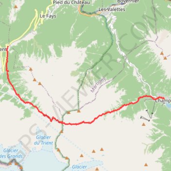 Trace GPS Col de la Foclaz - Champex par la Fenêtre d'Arpette, itinéraire, parcours