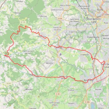 Trace GPS Rando boucle au depart de Saint-Genis, itinéraire, parcours