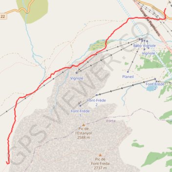 Trace GPS Pic de les Valletes, itinéraire, parcours