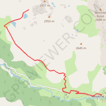 Trace GPS Névache (05), vers Lac serpent, itinéraire, parcours