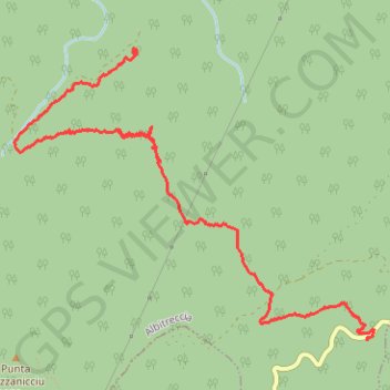 Trace GPS Ruines de Piano par Bocca di Travu, itinéraire, parcours