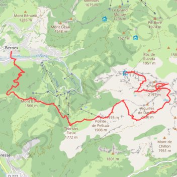 Trace GPS Bernex - Dent d'Oche, itinéraire, parcours