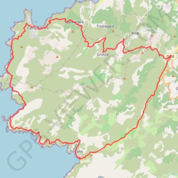 Trace GPS Campomoro - Tizzano - Sartène, itinéraire, parcours