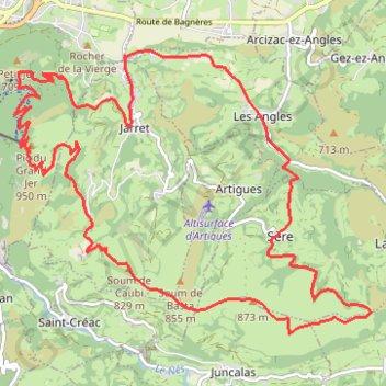 Trace GPS Pic du Jer - Soum de Basta, itinéraire, parcours