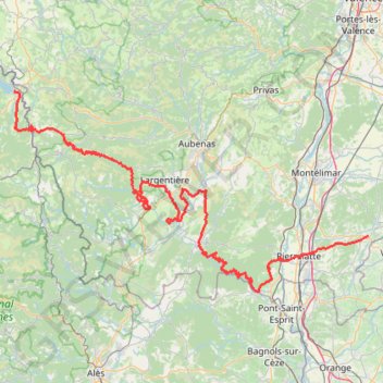 Trace GPS Jour 4 Auvergne Naussac-Fontanes à Grignan, itinéraire, parcours