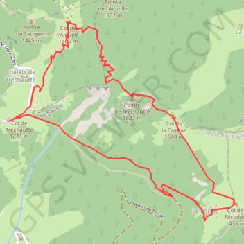 Trace GPS Pointe de la Tréchauffée, itinéraire, parcours