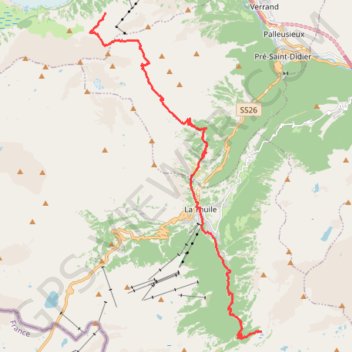 Trace GPS Courmayeur Randonnée, itinéraire, parcours