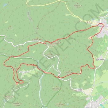 Trace GPS Vers le château de Hunebourg, itinéraire, parcours