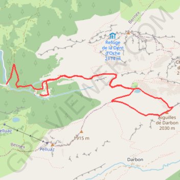 Trace GPS Pointe W de Darbon : Traversée E >> W, itinéraire, parcours