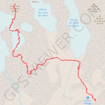 Trace GPS Ailefroide Orientale, itinéraire, parcours