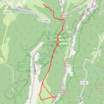 Trace GPS Passage de l'Aulp du Seuil (38), itinéraire, parcours