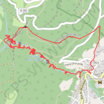 Trace GPS Cascades de L'Alloix, itinéraire, parcours