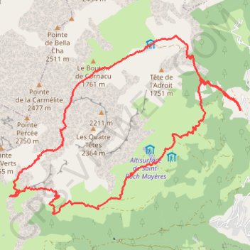 Trace GPS Tour des Quatre Têtes, itinéraire, parcours