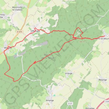 Trace GPS Balade en forêt de la Serre, itinéraire, parcours