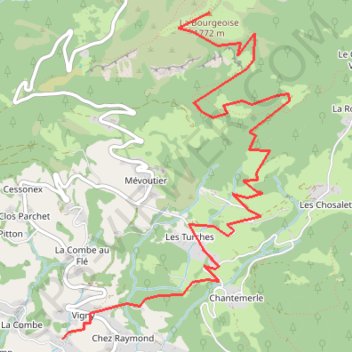Trace GPS Samoëns, La Bourgeoise par Mouchallaz, itinéraire, parcours