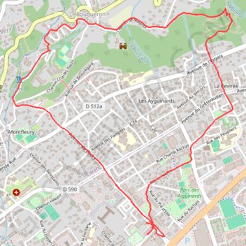 Trace GPS Jogging Plaine Fleurie, Corenc, chemein de la Revirée, Meylan - place de la Louisiane, itinéraire, parcours