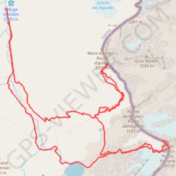 Trace GPS Mont d'ambin et pointe nible, itinéraire, parcours