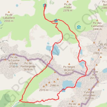 Trace GPS Col de Juclar et port de Fontagente ou d'Incles, itinéraire, parcours