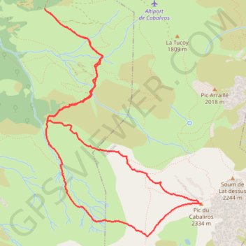 Trace GPS Ascension du pic du Cabaliros (Hautes-Pyrénées), itinéraire, parcours