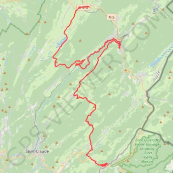 Trace GPS 3 Chemin de Sous Montoiseau (Lajoux) > 8 Rue du Camping (Saint-Laurent-en-Grandvaux), itinéraire, parcours