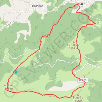 Trace GPS Le Picou depuis Ganac, itinéraire, parcours