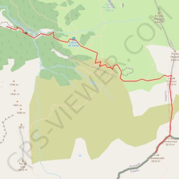Trace GPS Cap de Ruhos et pic de la Montagnoule depuis la mine d'Anglade, itinéraire, parcours