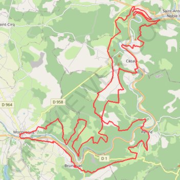 Trace GPS Boucle VTT depuis Montricoux, itinéraire, parcours