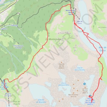 Trace GPS Mer de glace, itinéraire, parcours