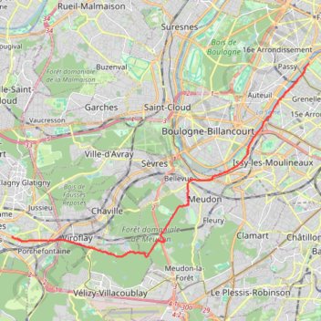 Trace GPS Paris - Versailles, itinéraire, parcours