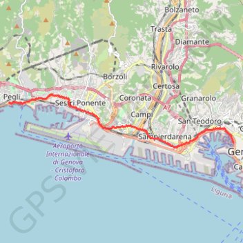 Trace GPS De Genova Est à Voltri, itinéraire, parcours