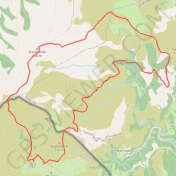 Trace GPS Itsusi - Artzamendi depuis Olhatia (Bidarray), itinéraire, parcours