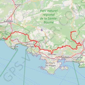 Trace GPS Belgentier - Cassis, itinéraire, parcours